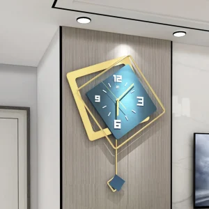 Modern Metal Large Wall Clock Silent Digital Pendulum Watch