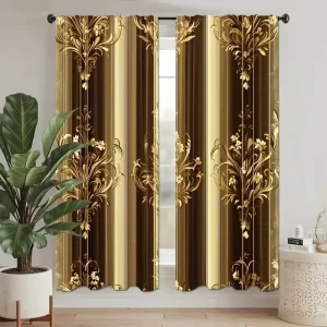 Luxurious black and gold - pole bag curtains