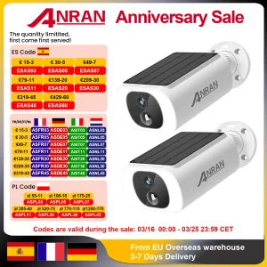 Wireless WIFI Camera 2.4G 3MP Battery Solar Security  Floodlight Night Vision Local Alarm