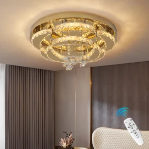 Luxury Gold K9 Crystal Ceiling Lamp Dimmable Led Chandelier