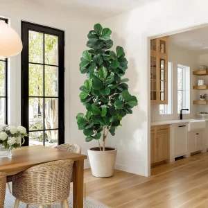 4FT/5FT/6FT/7FT Fiddle Leaf Fig Tree Artificial with Leaves, Realistic