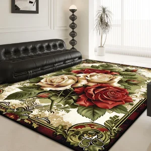 European Style Flower Carpets 3D Retro Decoration Home Antiskid Carpet