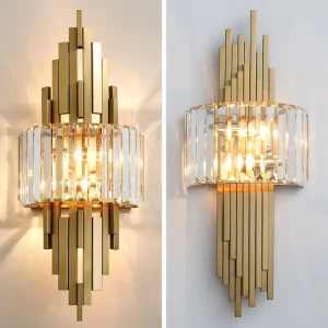 Nordic Luxury Crystal Wall Lamp Sconce Light For Living Room