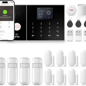 Wireless Smart Home Security Alarm System with WiFi, Motion Sensor, Remote Controls & 24/7 Protection