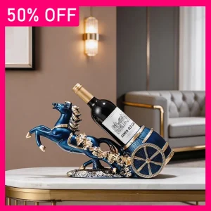 Collectibles Sculpture Chinese Luxury Carriage Wine Cabinet Decoration High End Wine Rack Gift